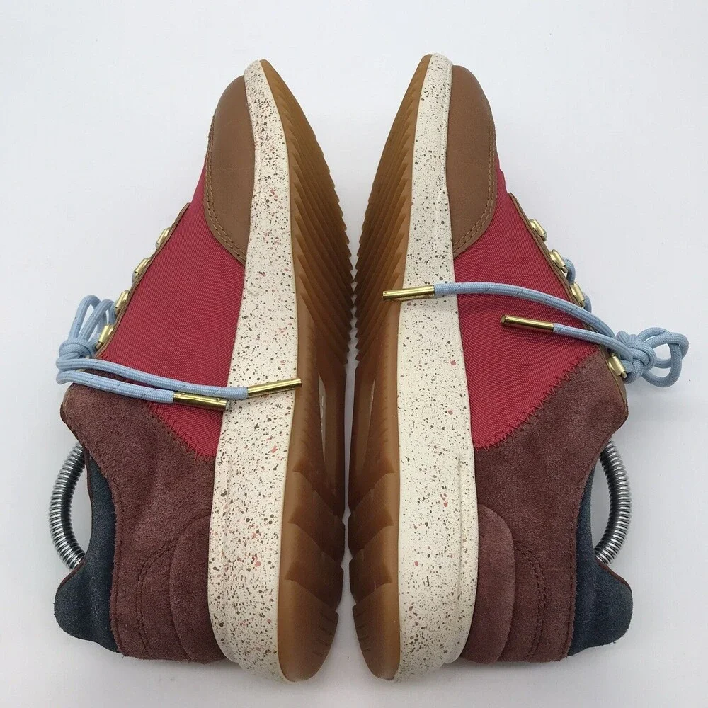 Toms Arroyo Poinsettia Red/Gold Women 7 Lace Up Sneakers Athletic Shoes 10014112